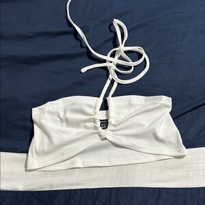 SHEIN Ribbed White Top